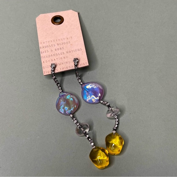 Anthropologie Mystic Drop Earrings, Lavender NWT - Picture 2 of 5